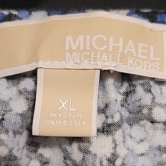 Michael Kors Blue 3/4 Sleeve Ruffled Blouse - Picture 2 of 5